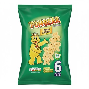 Pom Bear Cheese & Onion Multipack Crisps 6 Pack