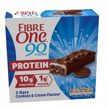 Fibre One 90 Calorie Protein Cookies & Cream Flavour Bars 3 x 24g