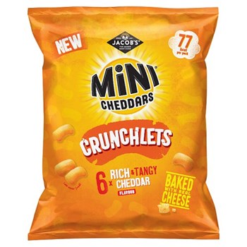 Jacob's Mini Cheddars Chunchlets Rich Tangy Cheddar Snacks 6x17g