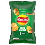 Walkers Salt & Vinegar Multipack Crisps 6 x 25g