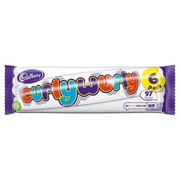 Cadbury Curly Wurly Chocolate Bar 6 Pack 129g