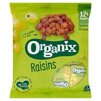 Organix Mini Organic Raisin Fruit Snack Boxes Multipack 168g (12 x 14g)