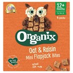 Organix Mini Organic Oat & Raisin Flapjack Toddler Snacks 4 x 20g