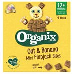 Organix Mini Organic Oat & Banana Flapjack Toddler Snacks 4 x 20g