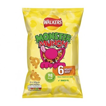 Walkers Monster Munch Roast Beef Multipack Snacks 6x20g