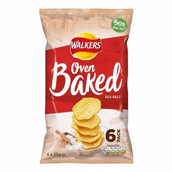 Walkers Oven Baked Sea Salt Multipack Snacks 6x25g