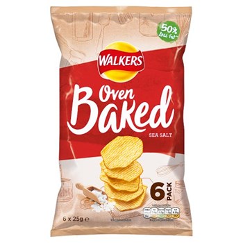 Walkers Oven Baked Sea Salt Multipack Snacks 6x25g