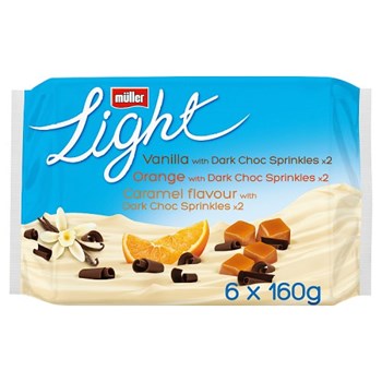 Müller Light Fat Free Yogurts with Chocolate Sprinkles 6 x 160g