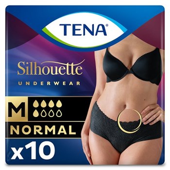 TENA Silhouette Normal Noir Low waist incontinence underwear Medium 10 Pack