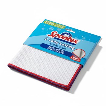 Spontex 2 Long Lasting Kitchen Cloths