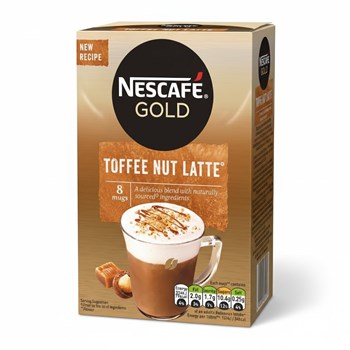 Nescafé Gold Toffee Nut Latte Coffee 8 x 19.5g Sachets