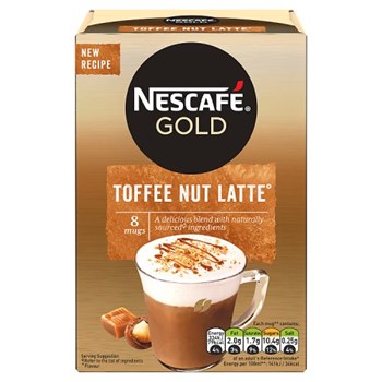 Nescafé Gold Toffee Nut Latte Coffee 8 x 19.5g Sachets