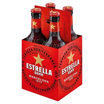 Estrella Damm Premium Lager Beer 4 x 330ml Bottles