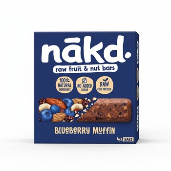 Nākd Raw Fruit & Nut Bars Blueberry Muffin 4 x 35g
