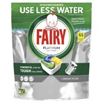 Fairy Platinum All In One Dishwasher Tablets Lemon, 65 Capsules