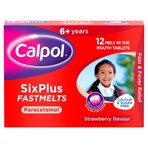 Calpol SixPlus Fastmelts On-The-Go, Paracetamol Medication, 6+ Years, Strawberry Flavour, 12-Count