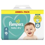 Pampers Baby-Dry Size 4, 86 Nappies, 9kg - 14kg, Jumbo+ Pack