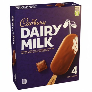 Cadbury Dairy Milk Ice Creams 4 x 100ml (400ml)