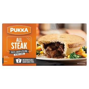 Pukka All Steak 2 Microwaveable Shortcrust Pies