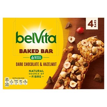 belVita Baked Bar Dark Chocolate & Hazelnut 4 x 40g (160g)