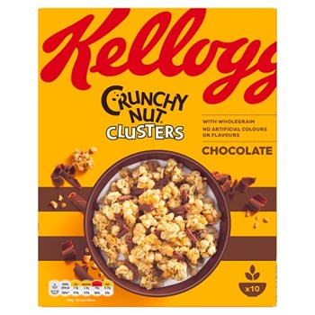 Kellogg's Crunchy Nut Chocolate Clusters Breakfast Cereal 450g