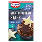 Dr. Oetker 12 Giant Chocolate Stars Milk & White 20g