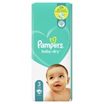 Pampers Baby-Dry Size 3, 50 Nappies, 6kg-10kg, Essential Pack