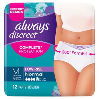 Always Discreet Underwear Incontinence Pants Women Normal M X12