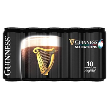 Guinness Draught Stout Beer 10 x 440ml Can (food pack)