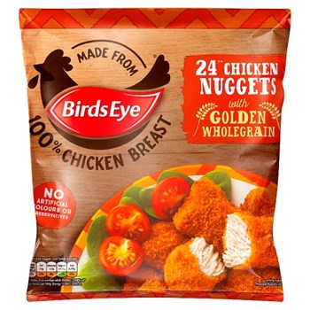 Birds Eye 24 Chicken Nuggets with Golden Wholegrain 379g