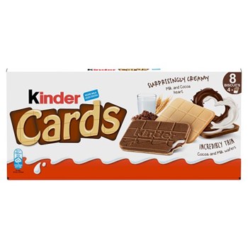 Kinder Cards Incredibly Thin Cocoa and Milk Wafers 8 x 12.8g (102.4g)