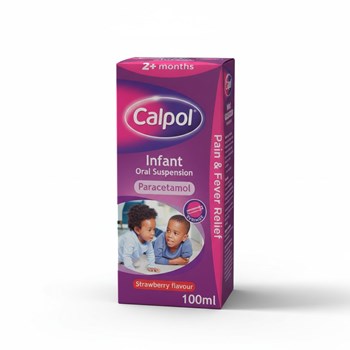 Calpol Infant Suspension, Paracetamol Medication, For 2+ Months, Strawberry Flavour, 100ml