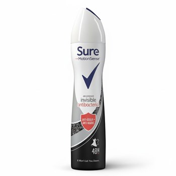 Sure Invisible Anti-perspirant Aerosol Antibacterial 250 ml 