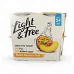 Light & Free Peach Passion Fruit Greek Style Yogurt 4 x 115g (460g)