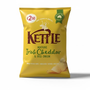 Kettle Mature Irish Cheddar & Red Onion British Potato Chips 130g