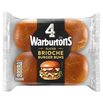 Warburtons 4 Sliced Brioche Burger Buns