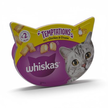 Whiskas Temptations Adult Cat Treats with Chicken & Cheese 60g