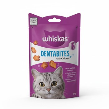 Whiskas Dentabites Adult Cat Treats with Chicken 50g
