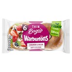 Warburtons 6 Thin Bagels Cinnamon & Raisin