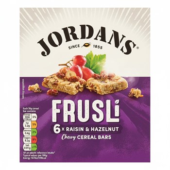 Jordans Frusli Raisins & Hazelnuts Chewy Cereal Bars 6 x 30g (180g)