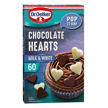 Dr. Oetker 60 Chocolate Hearts Milk & White 40g