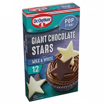 Dr. Oetker 12 Giant Chocolate Stars Milk & White 20g