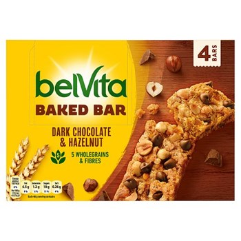 Belvita Baked Bar Dark Chocolate & Hazelnut 4 x 40g (160g)