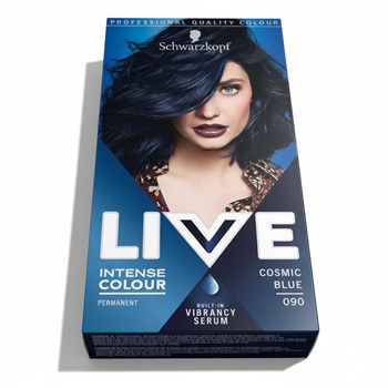 Schwarzkopf Live Intense Colour Black Hair Dye Cosmic Blue 090 Permanent