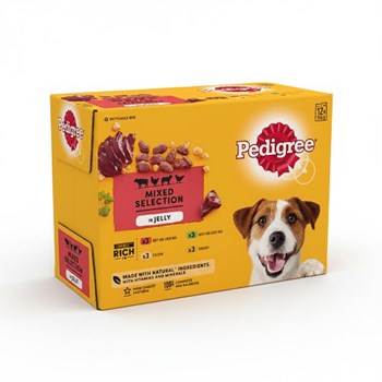 Pedigree Adult Wet Dog Food Pouches Mixed in Jelly 12 x 100g