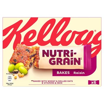 Kellogg's Nutri-Grain Bakes Raisin Snack Bars 6x45g