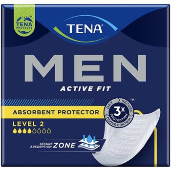 TENA Men Active Fit Absorbent Protector Level 2 | Incontinence pad 10 pack
