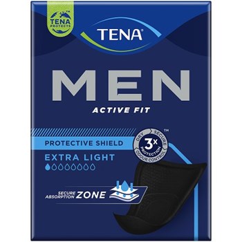 TENA Men Active Fit Absorbent Shield | Incontinence pad 14 pack