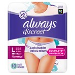 Always Discreet Incontinence Pants Women, L, 10 Pants