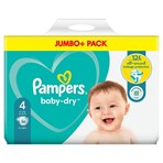 Pampers Baby-Dry Size 4, 86 Nappies, 9kg-14kg, Jumbo+ Pack